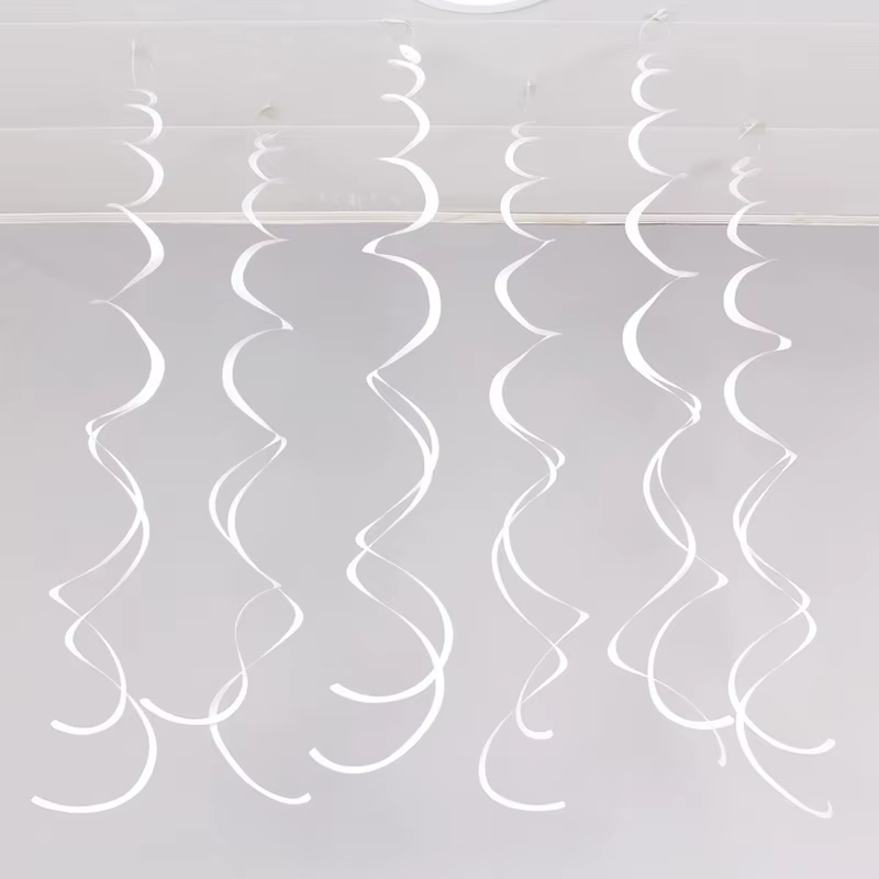 6er-Set Spiralen-Anhänger als Deckenhänger für Weihnachten, Hochzeit und Geburtstag – PVC-Dekoration in vielen Farben – Bild 4
