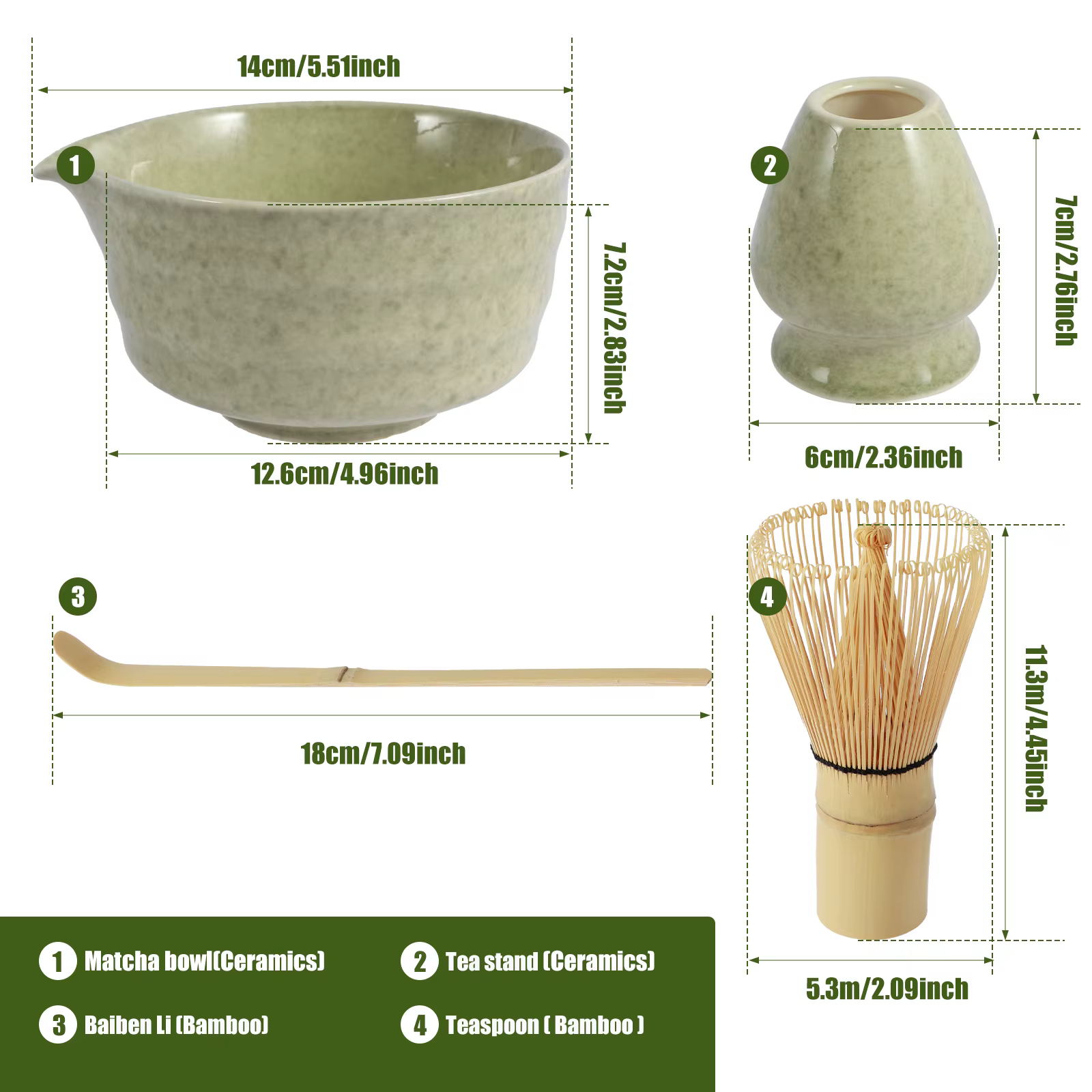 Komplettes 4-teiliges Matcha-Set: Japanische Keramikschüssel & Bambus-Zubehör – Ideal für Matcha-Liebhaber – Bild 6