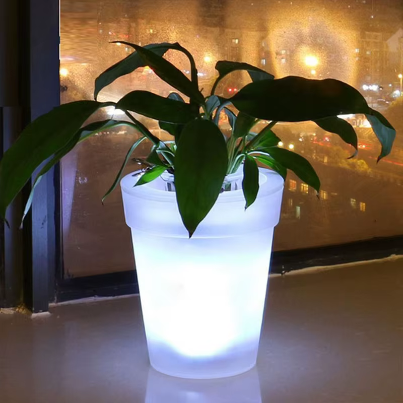 Solarbetriebener LED-Blumenübertopf – Stilvolle Beleuchtung trifft auf modernes Pflanzdesign! – Bild 2