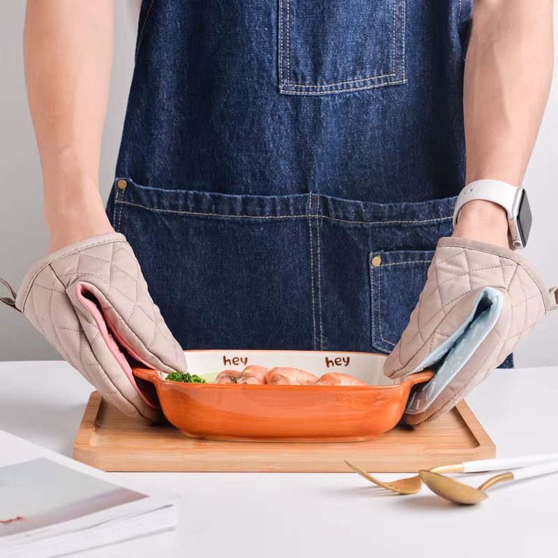 Hitzebeständige Silikon Ofenhandschuhe – 1 Stück Anti-Verbrühungs-Handschutz für sicheres Kochen und Backen – Bild 4