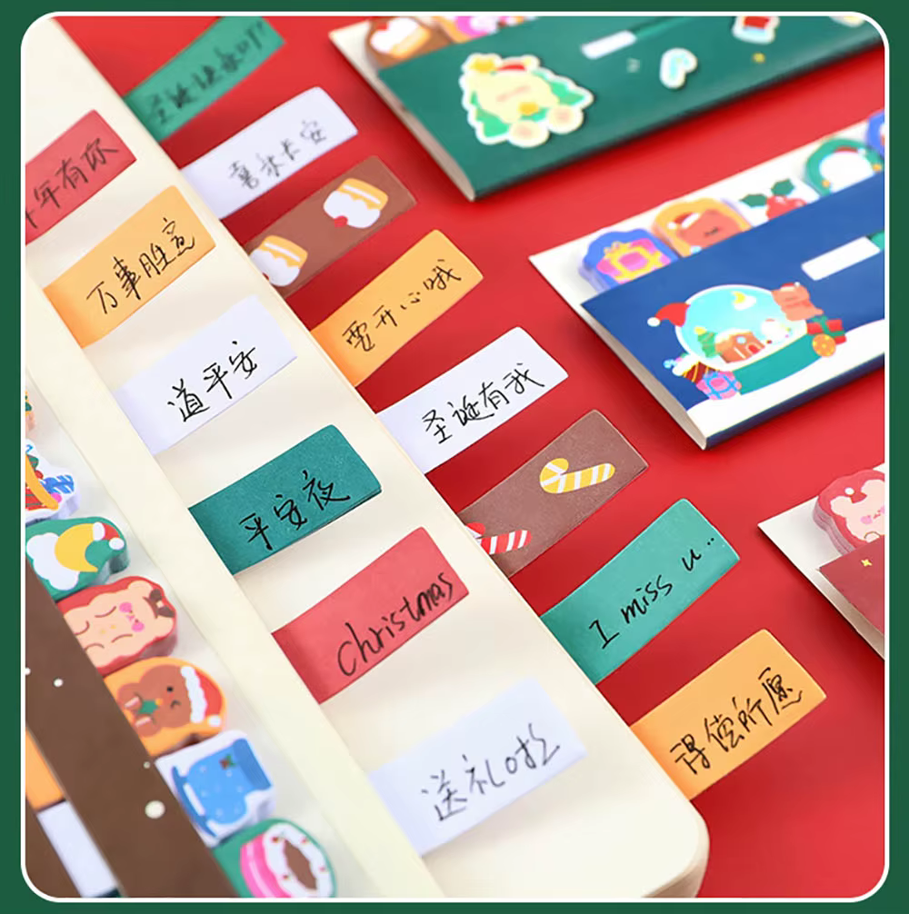 120 Blatt Weihnachts-Haftnotizen Memo-Pad – Notizbuch Lesezeichen – Bild 3